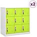 Armadietti Chiavi 2pz Grigio Chiaro Verde 90x45x92,5cm Acciaio - Foto miniatura 1