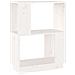 Libreria / divisorio Bianco 51x25x70 Cm In Legno Massello Di Pino - Foto miniatura 2