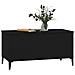 Tavolino Da Salotto Nero 90x44,5x45 Cm In Legno Multistrato - Foto miniatura 8