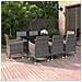 Set Da Pranzo Per Giardino 9 Pz Con Cuscini Polyrattan E Vetro - Foto miniatura 1