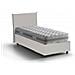 Letto Singolo Caide, Letto Contenitore Con Rivestimento In Ecopelle, 100% Made In Italy, Apertura Laterale, Con Materasso Cm 80x190 Incluso, Bianco - Foto miniatura 2