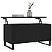 Tavolino Da Salotto Nero 90x44,5x45 Cm In Legno Multistrato - Foto miniatura 3