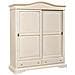 Armadio Classico 2 Ante Scorrevoli Legno Avorio Patinato 180x67x225 - Foto miniatura 1