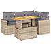 Set Divano Da Giardino 5 Pz Con Cuscini Beige In Polyrattan - Foto miniatura 1