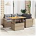 Set Divano Da Giardino 5 Pz Con Cuscini Beige In Polyrattan - Foto miniatura 9