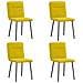 Sedie Da Pranzo 4 Pz Gialle In Velluto - Foto miniatura 2