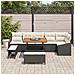 Set Divano da Giardino da 9 Pezzi con Cuscini Nero Poly Rattan Acacia, Divano da Giardino da 2 Posti con Cuscini Nero Poly Rattan, Set da Pranzo da Giardino da 3 Pezzi con Cuscini Nero Poly Rattan Acacia - Foto miniatura 3