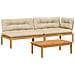Set Divano Pallet Giardino 3pz con Cuscini Massello Acacia - Foto miniatura 1