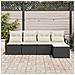 Set di Divani da Giardino  5 Pezzi con Cuscini Nero Polyrattan, Divano da Giardino  2 Posti con Cuscini Nero Polyrattan - Foto miniatura 3