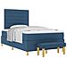 Letto a Vano con Materasso e Panchina Blu 120x200 cm Tessuto - Foto miniatura 1