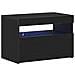 Comodino con luci LED Rovere Nero 60x35x40 cm Legno ingegnerizzato - Foto miniatura 1