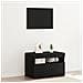 Comodino con luci LED Rovere Nero 60x35x40 cm Legno ingegnerizzato - Foto miniatura 2