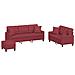 Set di Divani 3 pz con Cuscini Rosso Vino in Similpelle - Foto miniatura 1