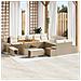 Set Divano da Giardino con cuscino 13 pcs Beige Poly Rattan - Foto miniatura 2