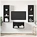 Set mobile TV Rovere nero 37 x 37 x 107 cm Legno multistrato - Foto miniatura 2