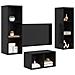 Set mobile TV Rovere nero 37 x 37 x 107 cm Legno multistrato - Foto miniatura 3