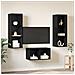 Set mobile TV Rovere nero 37 x 37 x 107 cm Legno multistrato - Foto miniatura 4
