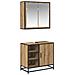 Set di mobili per il bagno con porta 2 pcs Rovere artigianale - Foto miniatura 1