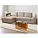 Divano Letto Angolare 3 Posti Hrisey Lino Sintetico Beige Con Contenitore Lato Destro - Foto miniatura 1