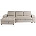 Divano Letto Angolare 3 Posti Hrisey Lino Sintetico Beige Con Contenitore Lato Destro - Foto miniatura 2