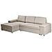 Divano Letto Angolare 3 Posti Hrisey Lino Sintetico Beige Con Contenitore Lato Destro - Foto miniatura 3