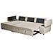 Divano Letto Angolare 3 Posti Hrisey Lino Sintetico Beige Con Contenitore Lato Destro - Foto miniatura 4