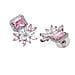 Orecchini a Bottone Floreali Rosa Chiaro Delicati - Foto miniatura 2