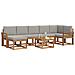 Set di divani da esterno 8 pcs Grigio Naturale e Chiaro - Foto miniatura 3