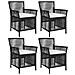 Sedia da esterno con cuscino 4 pcs Nero e Crema polyrattan - Foto miniatura 1