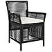 Sedia da esterno con cuscino 4 pcs Nero e Crema polyrattan - Foto miniatura 3