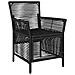 Sedia da esterno con cuscino 4 pcs Nero e Crema polyrattan - Foto miniatura 4