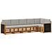 Set divano sezionale con cuscino 5 pcs Naturale e Grigio Chiaro - Foto miniatura 1
