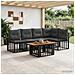 Set Divano da Giardino 6 pz Nero e Grigio scuro polyrattan - Foto miniatura 4