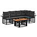 Set Divano da Giardino 6 pz Nero e Grigio scuro polyrattan - Foto miniatura 1