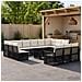 Set Divano da Giardino 14 pz Nero e Bianco Crema polyrattan - Foto miniatura 9