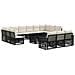 Set Divano da Giardino 14 pz Nero e Bianco Crema polyrattan - Foto miniatura 1