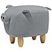 Pouf In Tessuto Grigio Chiaro Piggy - Foto miniatura 8