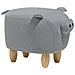 Pouf In Tessuto Grigio Chiaro Piggy - Foto miniatura 23