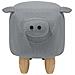 Pouf In Tessuto Grigio Chiaro Piggy - Foto miniatura 26