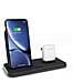 Supporto Ricarica Wireless Qi + Lightning + Usb In Alluminio - Nero - Foto miniatura 2