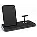 Supporto Ricarica Wireless Qi + Lightning + Usb In Alluminio - Nero - Foto miniatura 1