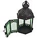 Lanterne Portacandela Decorativa Vetro Metallo Verde Nero 17x9x8 - Foto miniatura 4