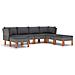 Set Divani da Giardino 7 pz con Cuscini in Polyrattan Grigio - Foto miniatura 1