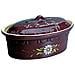 Terrina Ovale 37cm Decoro Melanzane Fiori Bianchi - 134aub6 - Foto miniatura 1
