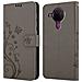 Custodia Compatibile Con Nokia 5.4 In Grigio Fiore - Coperchio Protettivo In Design Floreale Con Chiusura Magnetica, Funzione Stand E Slot Per Carte - Foto miniatura 7