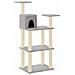 Albero per Gatti con Tiragraffi in Sisal Grigio Chiaro 118,5 cm - Foto miniatura 2