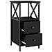 Comodino Nero 34x35,5x70 Cm In Legno Multistrato - Foto miniatura 4