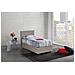 Letto Singolo Brunilde, Letto Contenitore Con Rivestimento In Ecopelle, 100% Made In Italy, Apertura Laterale, Adatto Per Materasso Cm 80x190, Tortora - Foto miniatura 1