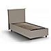 Letto Singolo Brunilde, Letto Contenitore Con Rivestimento In Ecopelle, 100% Made In Italy, Apertura Laterale, Adatto Per Materasso Cm 80x190, Tortora - Foto miniatura 3
