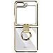 Cover Anello Per Samsung Galaxy Z Flip5 Policarbonato Serie Flexyring Bordo Oro - Foto miniatura 1